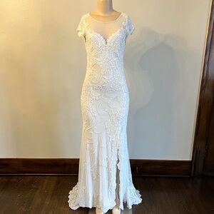 Mac Duggal White Lace Wedding Dress